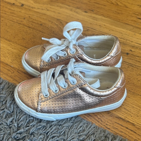 Other - Janie and Jack Lace Gold Metallic Sneakers Toddler Girl Size 8